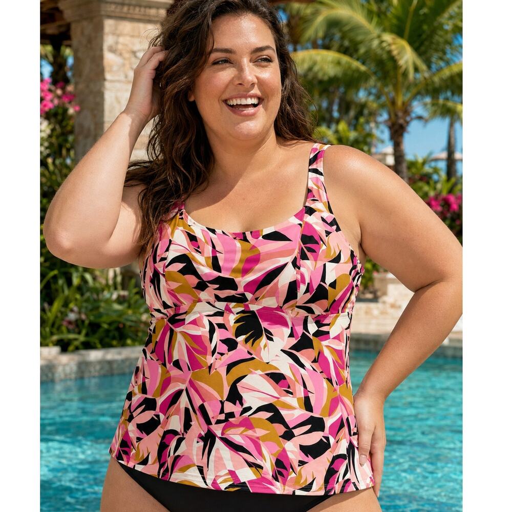 Raisins Curve Straya Underwire Tankini Top 18W Tropical NWT Slight Flaw